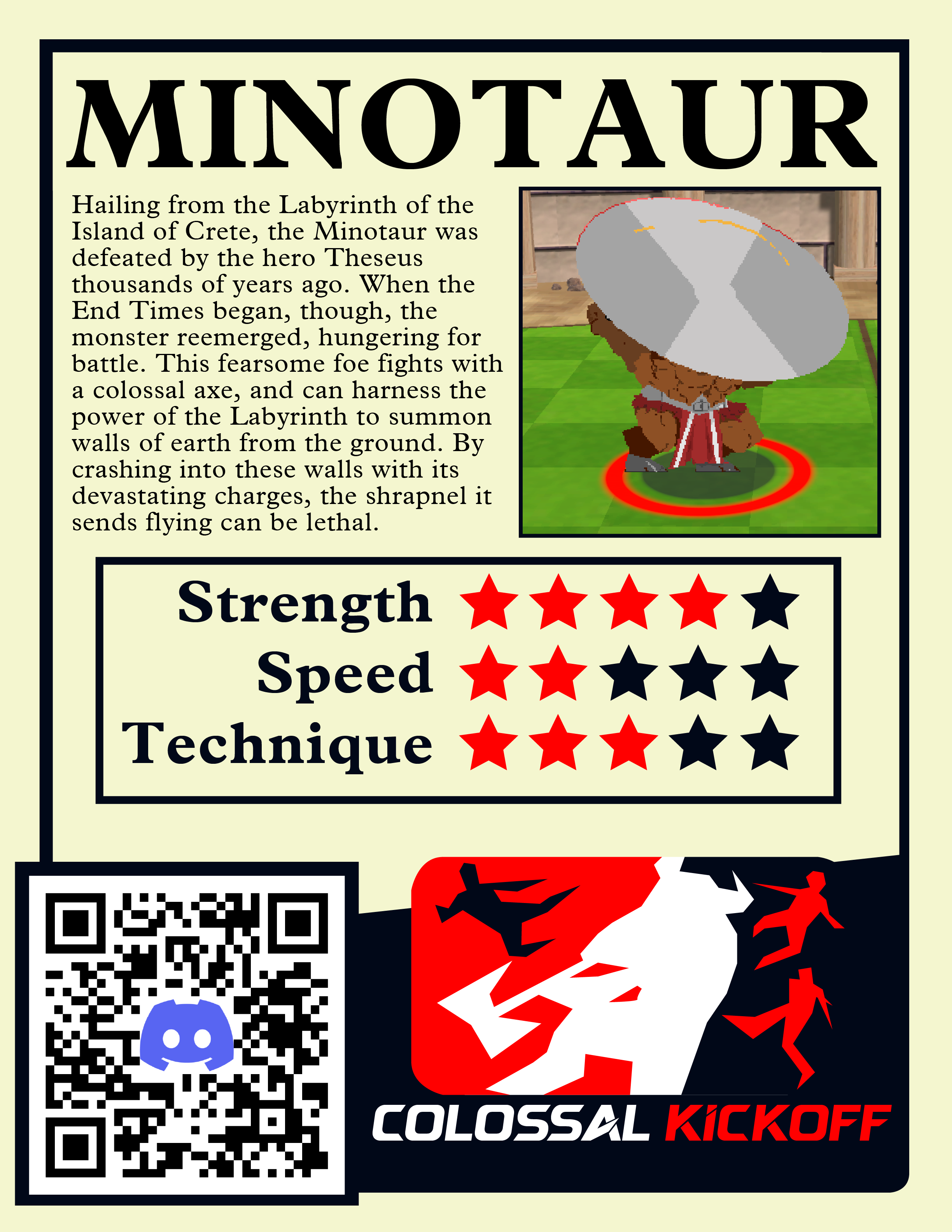 Minotaur Trading Card Back